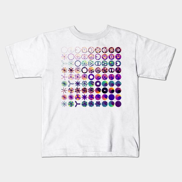 Rose Curve Polygon Grid | Algorithmic Digital Art Kids T-Shirt by aRtVerse